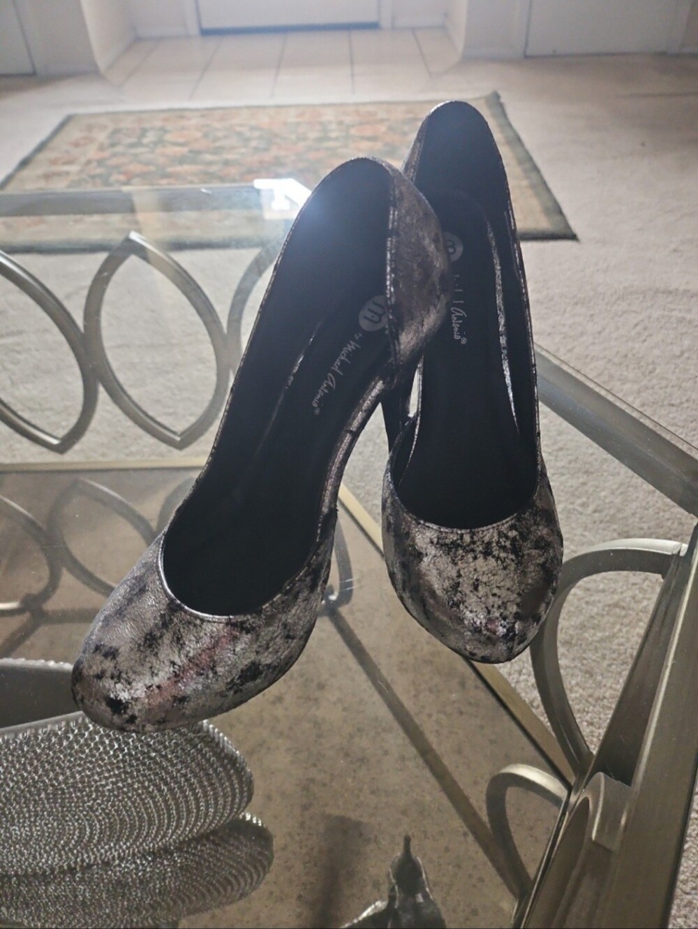 Michael Antonio Metallic Silver Heels